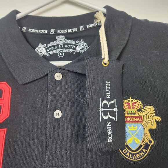 Robin Ruth Dalarna Polo Shirt Mens Sz L Embroidered Jersey Sports Fashion Travel - Picture 8 of 12